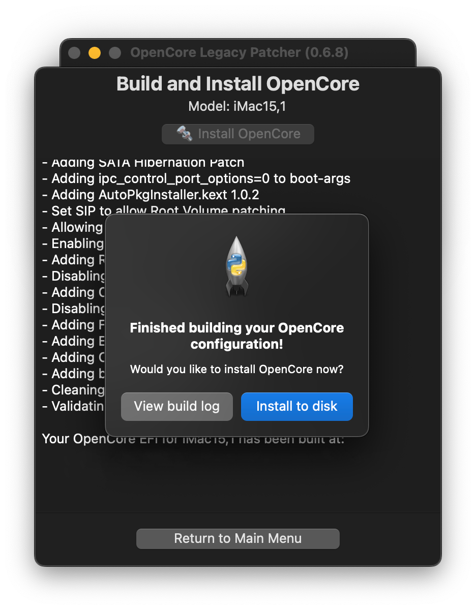 OCLP GUI Build Finished
