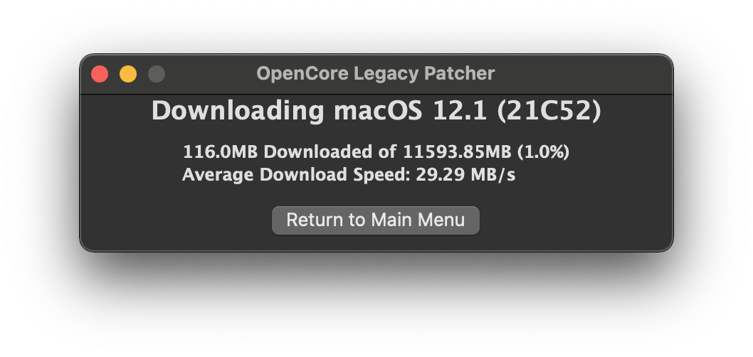 OCLP GUI Installer Download Progress