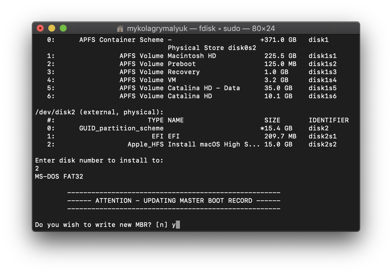 write method for bootable usb mac