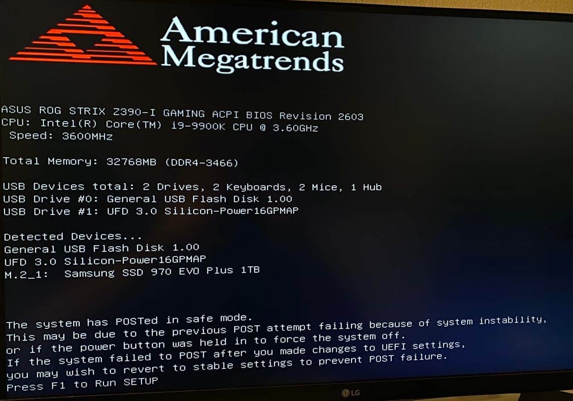 Unable to run Setup on American Megatrends BIOS